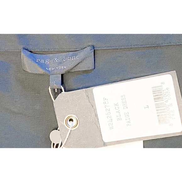 NWT Rag & Bone Black Genuine Leather Top Pleated Skirt Strap Mini 'Paige' Dress - Picture 7 of 10